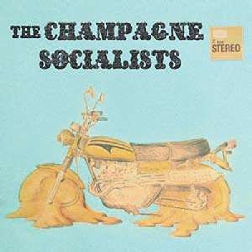 Album cover for The Champagne Socialists featuring a yellow motorcycle illustration.