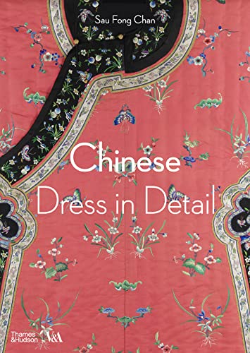 Red Chinese dress with floral embroidery, book cover detail.