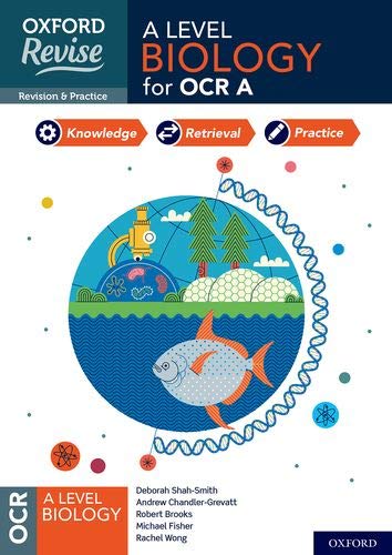 A Level Biology revision guide with a microscope, DNA, and aquatic life illustration.