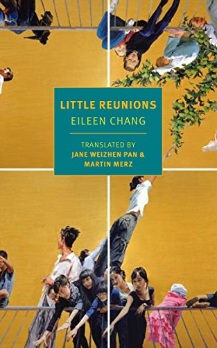 Book cover with abstract figures falling against a yellow background.
