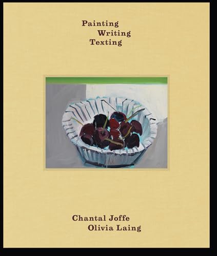 Book cover with a still life painting of dark cherries in a white bowl.