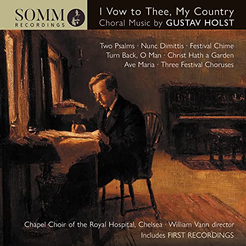 CD cover: painting of a man writing at a desk, choral music.