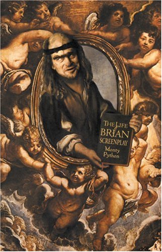 Book cover featuring a man in a frame surrounded by cherubs holding the screenplay.