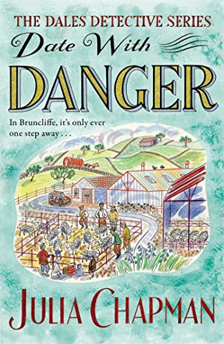 Book cover for Date with Danger featuring a watercolor illustration of a rural farm.