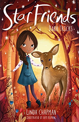 Book cover: girl with deer in autumnal forest, “Star Friends” title.