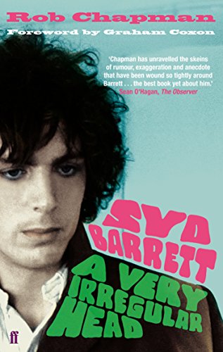 Book cover featuring a portrait of Syd Barrett with pink and green text.