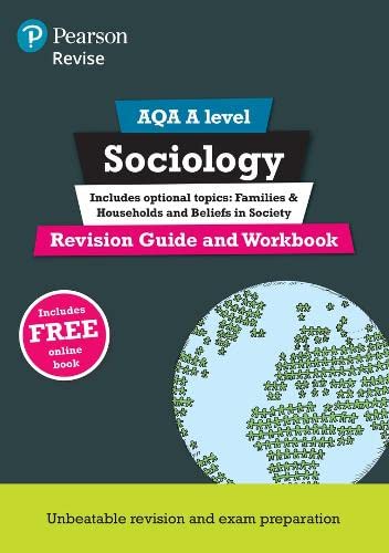 Sociology revision guide cover with globe illustration and "Pearson Revise" logo.