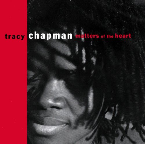 Tracy Chapman’s “Matters of the Heart” CD cover, black and white portrait.