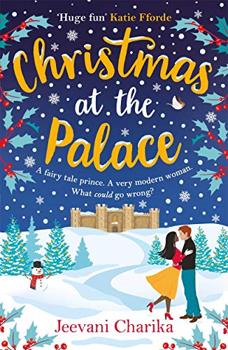 Book cover: “Christmas at the Palace” with couple in winter scene.