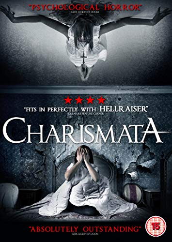 DVD cover for "Charismata" featuring a woman in bed and a crucified figure.