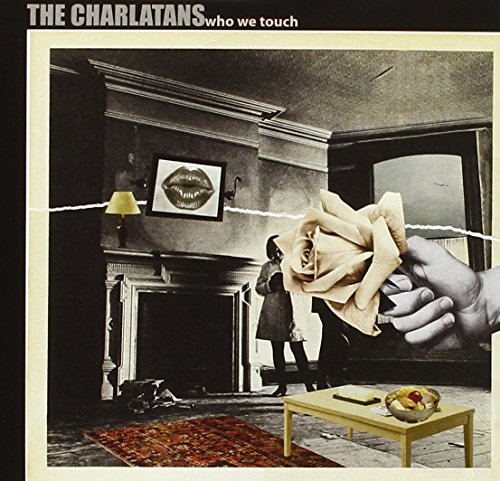 Album cover: collage of a room, lips, hand holding a rose.