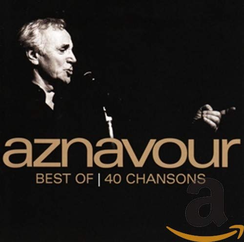 Charles Aznavour “Best Of 40 Chansons” CD cover with singer portrait.