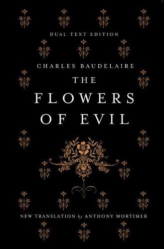 Black book cover with gold floral design and title "The Flowers of Evil".