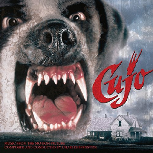 Cujo movie soundtrack vinyl cover featuring a snarling St. Bernard.