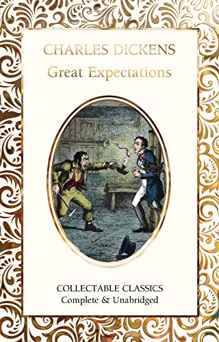 Cover of “Great Expectations” with illustration of a struggle scene.