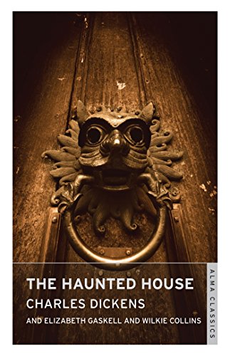 Book cover: "The Haunted House" by Dickens, featuring a carved door knocker.