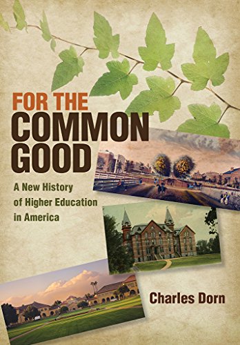 Book cover: “For the Common Good” with campus scenes and foliage.