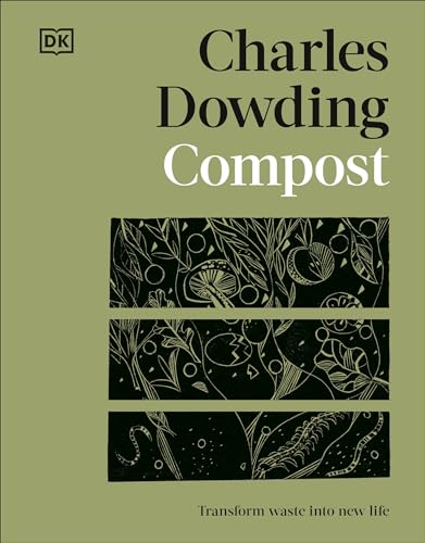 Book cover for "Compost" by Charles Dowding, with botanical illustrations.