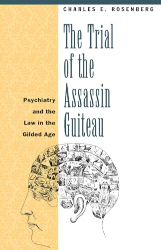 Book cover: "The Trial of the Assassin Guiteau" with brain illustration.