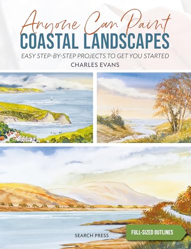 Book cover featuring watercolor coastal landscape paintings and title text.