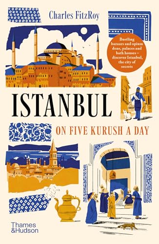 Book cover depicting Istanbul landmarks and figures in a vintage style.