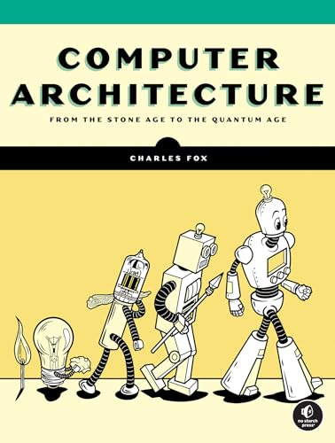 Book cover: "Computer Architecture" with evolving robots and a lightbulb.