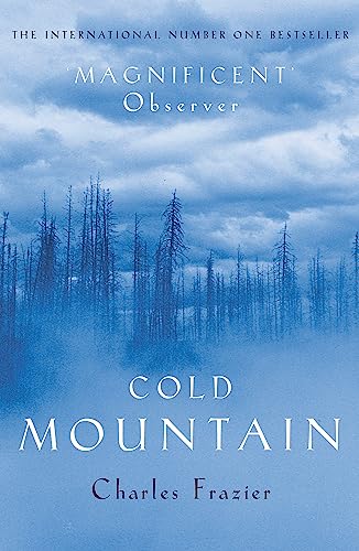 Book cover for "Cold Mountain" with a misty, blue mountain landscape.