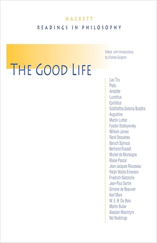 Book cover of The Good Life, featuring a list of philosophers on a white background.