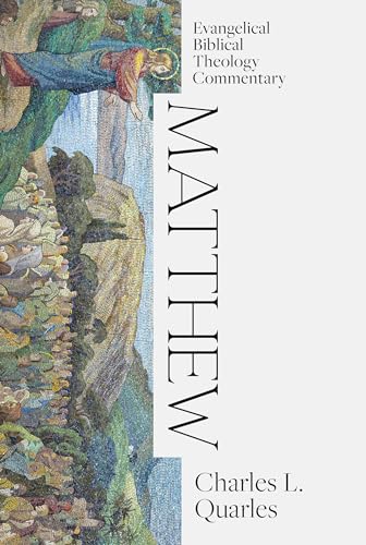 Book cover: “Matthew” commentary with mosaic image of Jesus’s baptism.