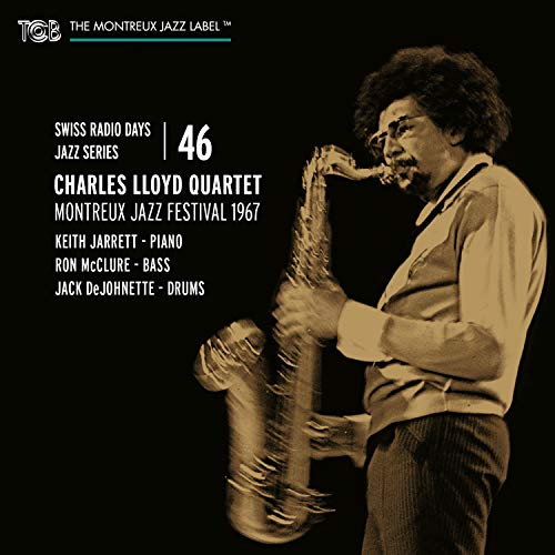 Charles Lloyd playing saxophone, album cover for Swiss Radio Days Jazz Series.