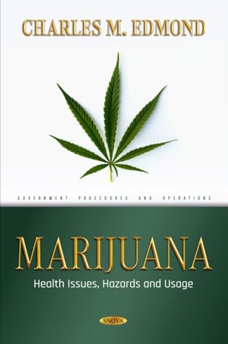 Book cover with marijuana leaf, titled "Marijuana: Health Issues, Hazards and Usage.
