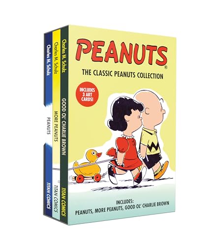 Three-book Peanuts boxed set featuring Charlie Brown, Lucy, and Snoopy.