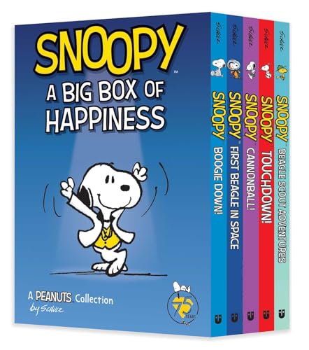 Box set of five Snoopy chapter books with illustrated covers.