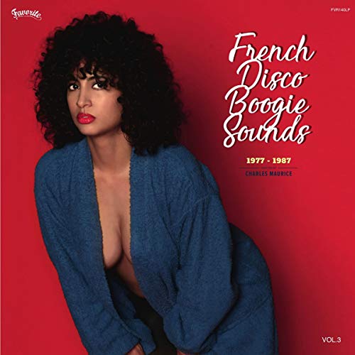 Record album cover featuring a woman with curly hair and “French Disco Boogie Sounds.”