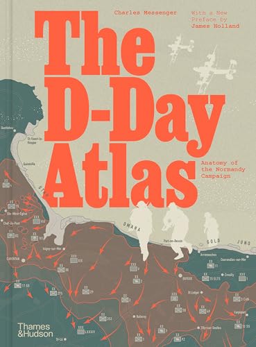 Book cover for The D-Day Atlas featuring a military map of Normandy with soldiers.