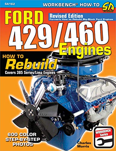 Book cover: Ford 429/460 engine rebuild guide with a blue engine image.