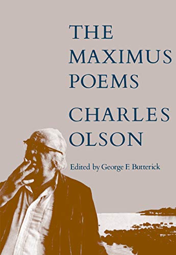 Book cover: "The Maximus Poems" by Charles Olson, with author portrait.