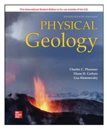 Textbook cover for “Physical Geology,” 17th edition, with volcano image.