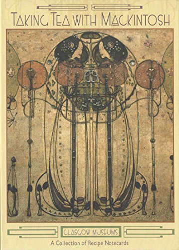 Art Nouveau floral design on a boxed set of recipe notecards.
