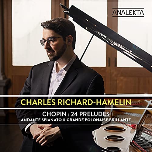 CD cover featuring pianist Charles Richard-Hamelin and a grand piano.