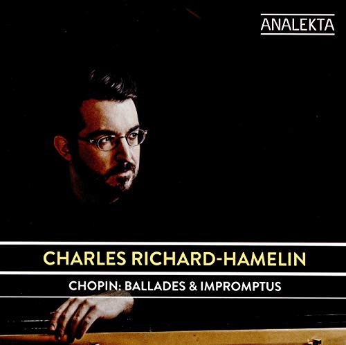 CD cover featuring pianist Charles Richard-Hamelin in black and white.