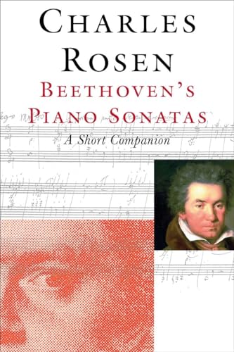 Book cover: "Beethoven's Piano Sonatas" by Charles Rosen, with portrait.