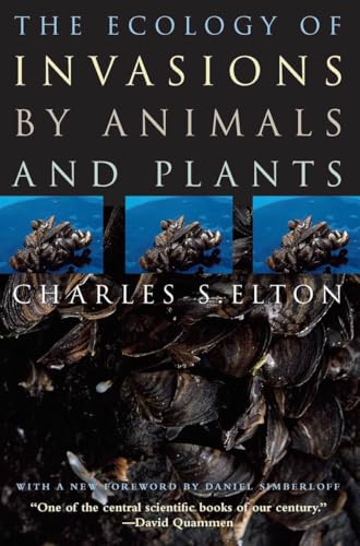 Book cover: "The Ecology of Invasions" with zebra mussels image.
