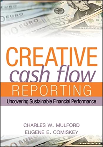Book cover with bold text "Creative Cash Flow Reporting" and currency imagery.