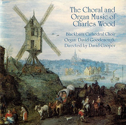 CD cover: painting of a windmill and figures, text details choral music.