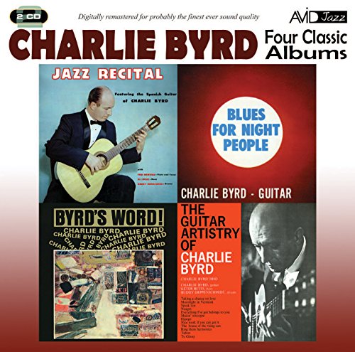 CD cover for Charlie Byrd’s “Four Classic Albums” featuring a guitarist.