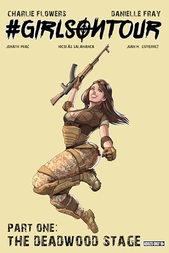 Comic book cover featuring a woman with a rifle in a dynamic pose.