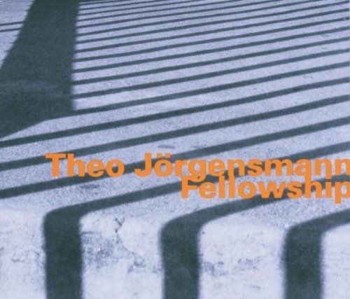 "CD cover with black and white striped shadows and orange text."