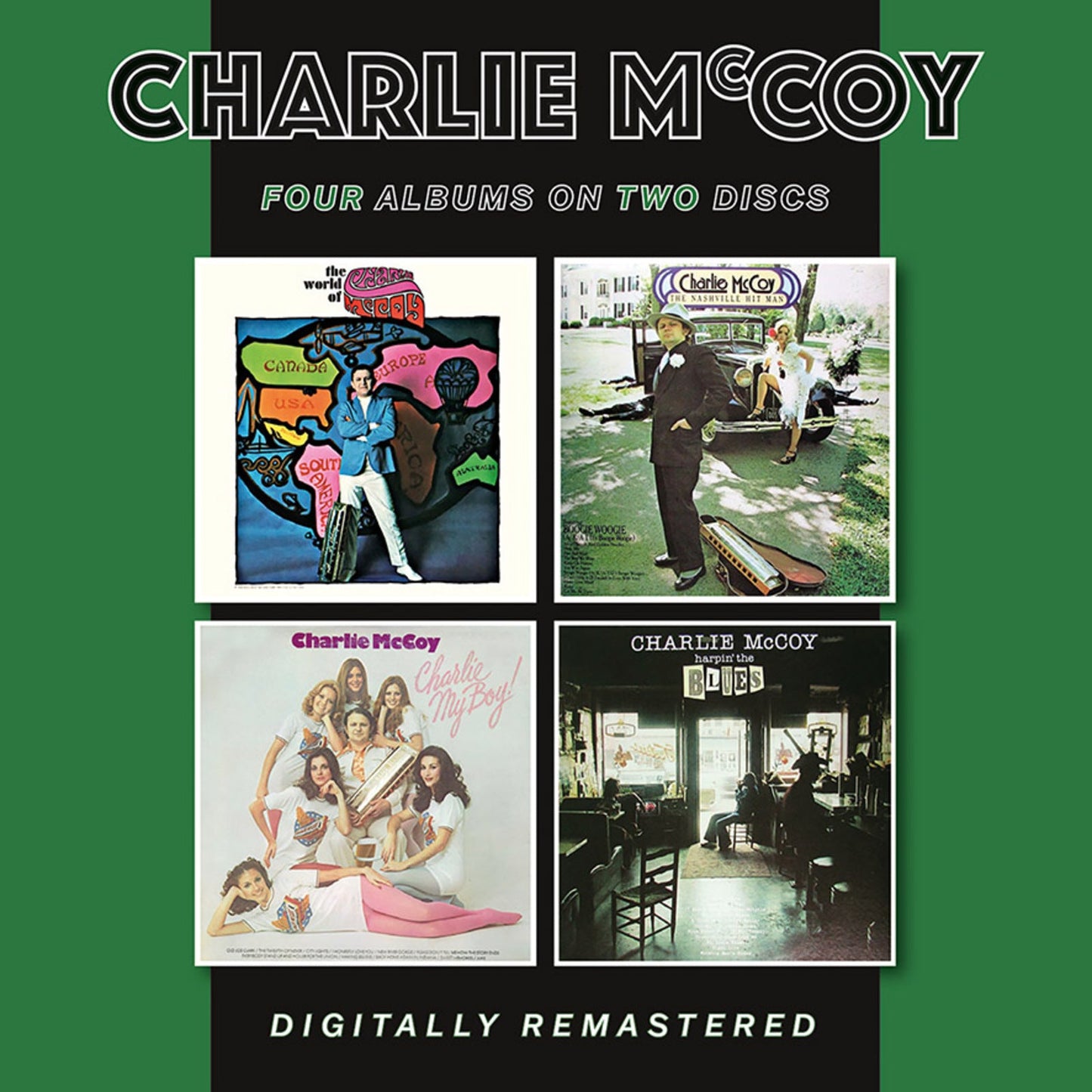 CD compilation of four Charlie McCoy albums with vintage cover art.