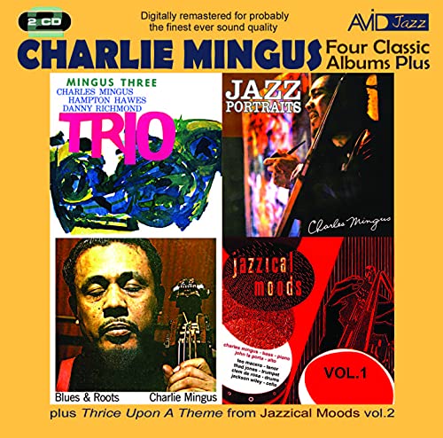 CD cover featuring four Charles Mingus album artworks on a yellow background.